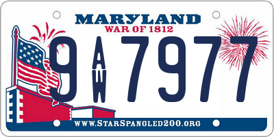MD license plate 9AW7977