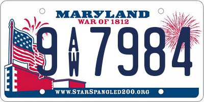 MD license plate 9AW7984
