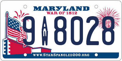 MD license plate 9AW8028