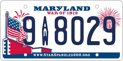 MD license plate 9AW8029