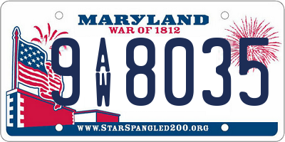MD license plate 9AW8035