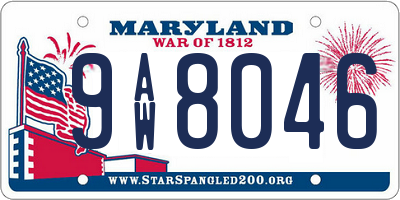 MD license plate 9AW8046