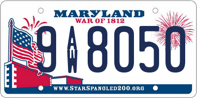 MD license plate 9AW8050