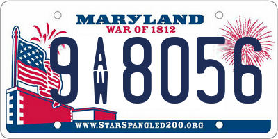 MD license plate 9AW8056