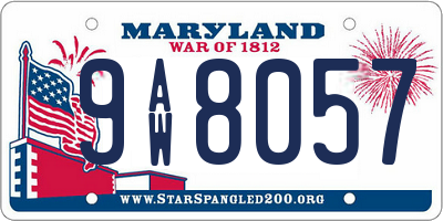 MD license plate 9AW8057
