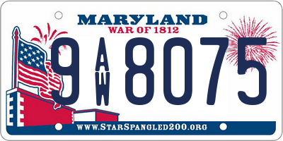 MD license plate 9AW8075