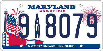 MD license plate 9AW8079
