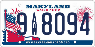 MD license plate 9AW8094