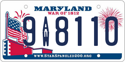 MD license plate 9AW8110