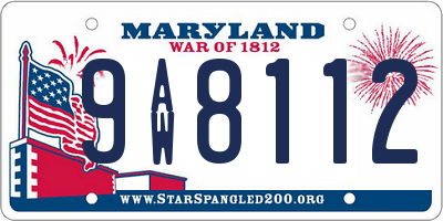 MD license plate 9AW8112