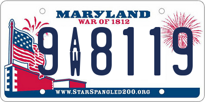 MD license plate 9AW8119