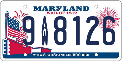 MD license plate 9AW8126