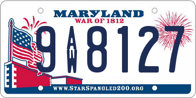 MD license plate 9AW8127