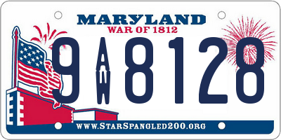 MD license plate 9AW8128