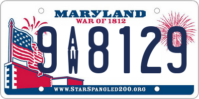 MD license plate 9AW8129