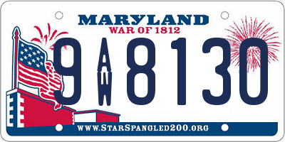 MD license plate 9AW8130