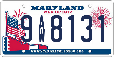 MD license plate 9AW8131