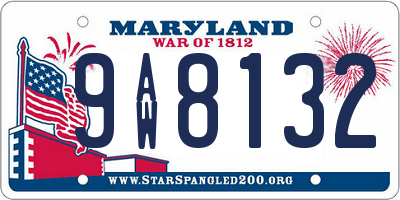 MD license plate 9AW8132