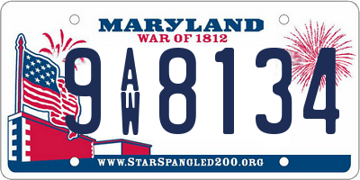 MD license plate 9AW8134