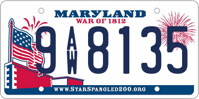 MD license plate 9AW8135