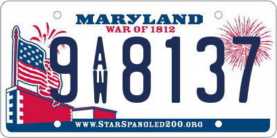 MD license plate 9AW8137