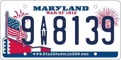 MD license plate 9AW8139