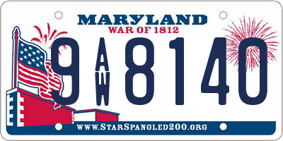 MD license plate 9AW8140