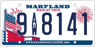 MD license plate 9AW8141