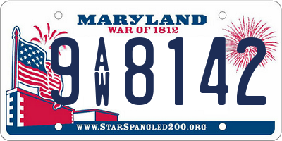 MD license plate 9AW8142