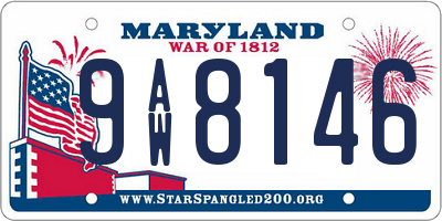 MD license plate 9AW8146