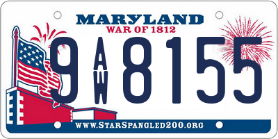 MD license plate 9AW8155