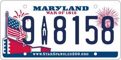MD license plate 9AW8158