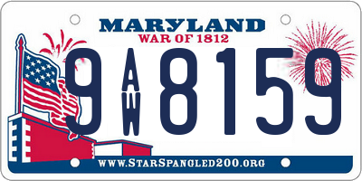 MD license plate 9AW8159