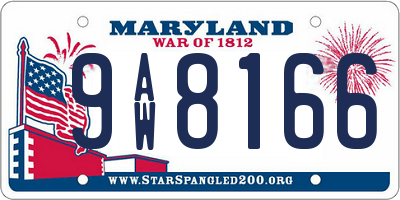 MD license plate 9AW8166