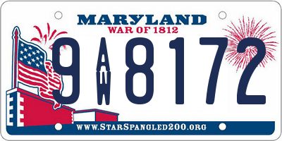MD license plate 9AW8172