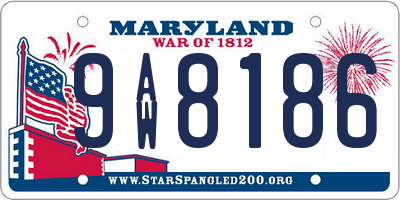 MD license plate 9AW8186