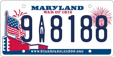 MD license plate 9AW8188