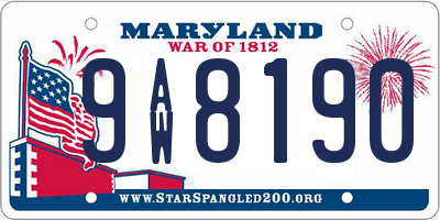 MD license plate 9AW8190
