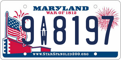 MD license plate 9AW8197