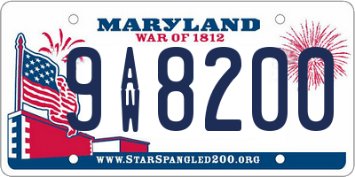 MD license plate 9AW8200