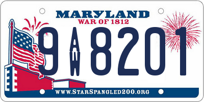 MD license plate 9AW8201