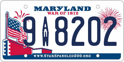 MD license plate 9AW8202