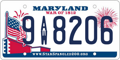 MD license plate 9AW8206
