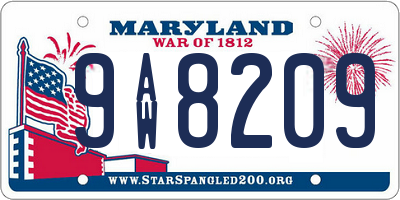 MD license plate 9AW8209