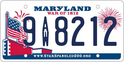 MD license plate 9AW8212