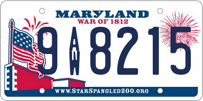 MD license plate 9AW8215