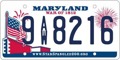 MD license plate 9AW8216