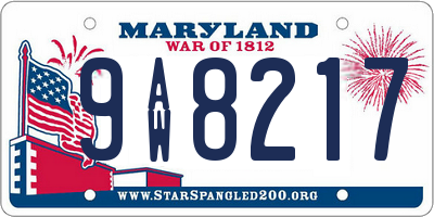 MD license plate 9AW8217