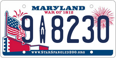 MD license plate 9AW8230