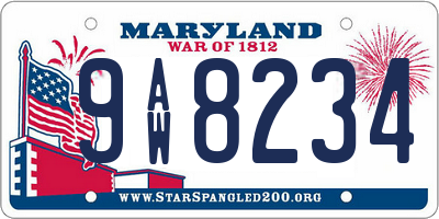 MD license plate 9AW8234